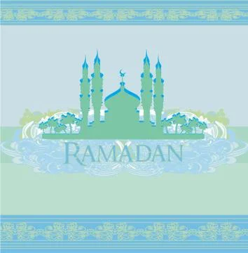 Artistic pattern background with mosque Stock Illustration