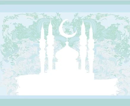 Artistic pattern background with mosque Stock Illustration