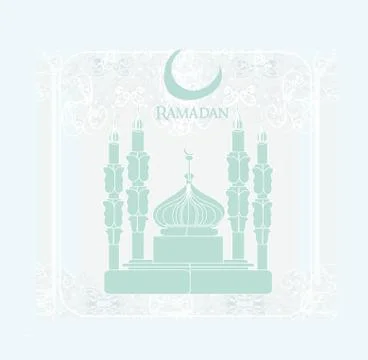 Artistic pattern background with mosque Stock Illustration