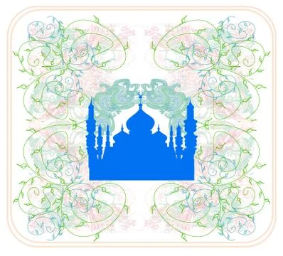 Artistic pattern background with mosque Illustrazione stock