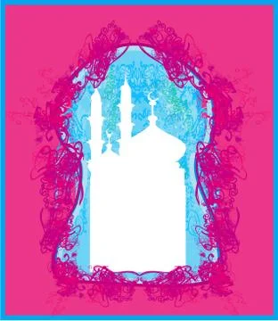 Artistic pattern background with mosque Stock Illustration