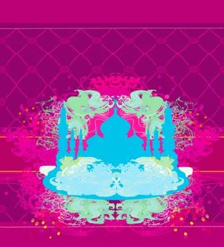 Artistic pattern background with mosque Stock Illustration