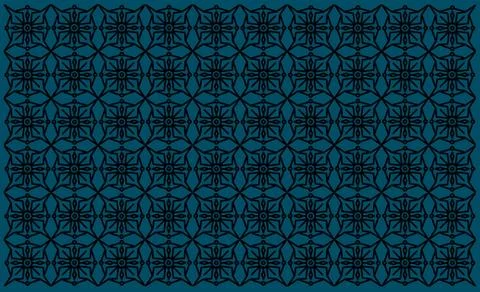 Artistic Pattern Design on Blue Background. Vintage Indian Mandala Design. Ba Stock Illustration