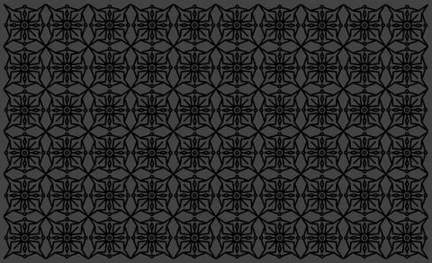 Artistic Pattern Design on Dark Gray Background. Vintage Indian Mandala Desig Stock Illustration