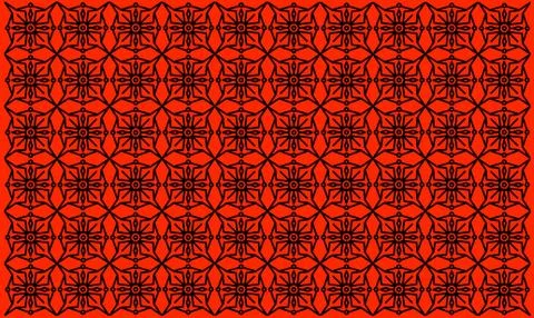 Artistic Pattern Design on Red Background. Vintage Indian Mandala Design. Bac Stock Illustration