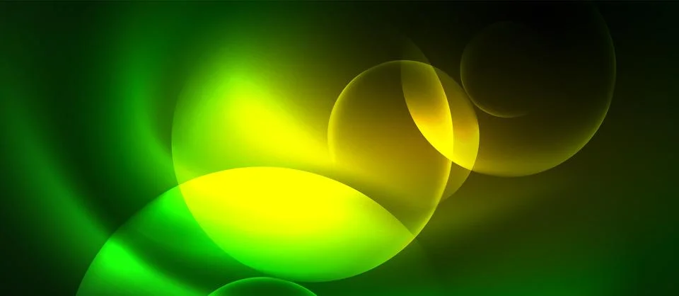 Artistic pattern of grass circles on liquid background with glowing center Stock Illustration