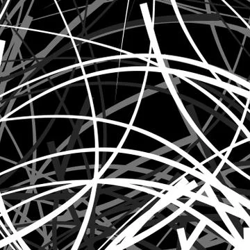 Artistic pattern with random, chaotic curved lines, distorted asymmetric shap Stock Illustration