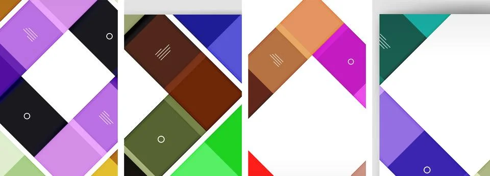 An artistic pattern of various colored shapes on white canvas 스톡 일러스트
