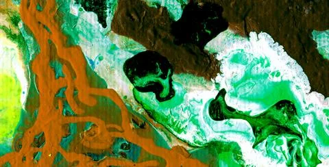 Artistic Patterns Featuring Grunge Textures and Liquid Colors Stock Illustration