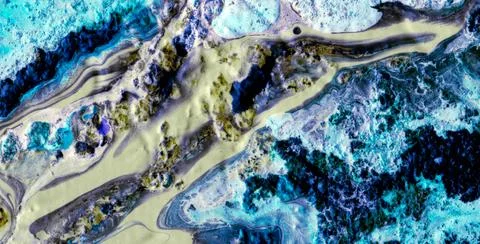 Artistic Patterns Featuring Grunge Textures and Liquid Colors Stock Illustration