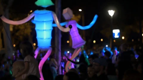 Artistic Performance in Arc de Triomf, Barcelona. La Merce Stock Footage 88453910