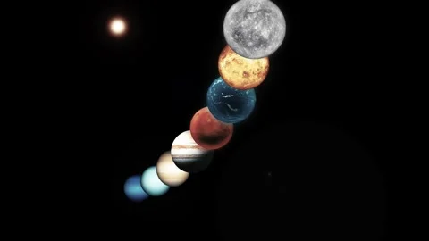 Artistic Planetary Alignment Animation in Space Galaxy Stock Footage 315188168