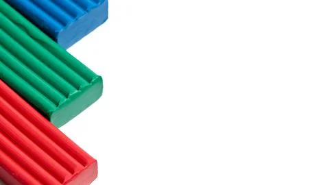 Artistic plastic clay for modeling in a box with copyspace mock up for 16x9.. Stock Photos