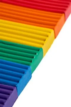 Artistic plastic clay for modeling rainbow-themed as rainbow flag or pride .. Stock Photos