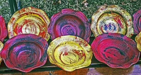 Artistic plates Stock Photos
