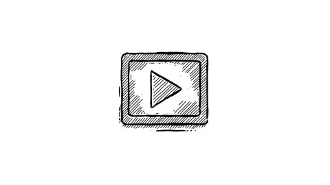 An Artistic Play Button Icon Designed in a Sketch Style Format Stock Footage 283677974