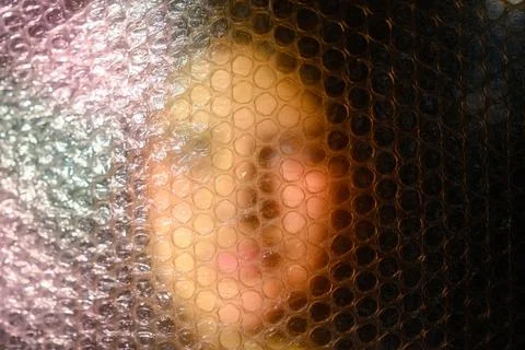 Artistic Portrait Behind Bubble Wrap Foto stock