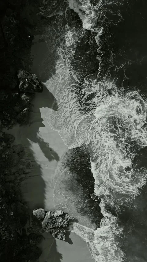 An artistic portrayal emphasizing fluid motion and textured swirl of ocean foam Stock-Footage 336977192
