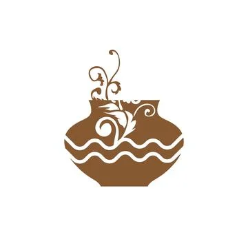 Artistic pottery art vector logo and icon Stock Illustration