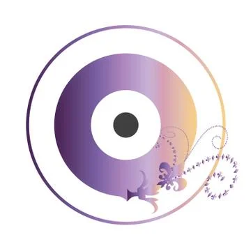 Artistic purple evil eye vector Stock Illustration