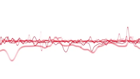 Artistic red heart beat graphs looping on white background Stock Footage 341431510