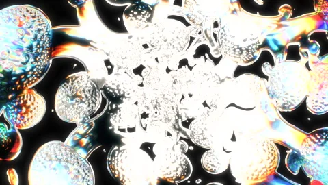 An Artistic Representation of Abstract Liquid Bubbles Featuring Vibrant and Stock Footage 305435120