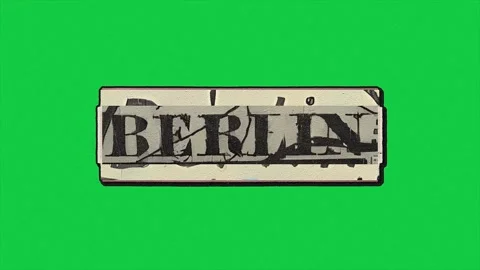 Artistic Representations of Berlin Text on Green screen Background Stock Footage 303256928
