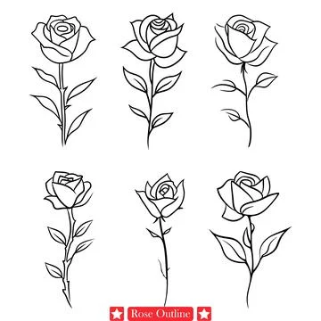 Artistic Rose Vector Illustration  Creative Floral Silhouette Perfect for A.. Stock Illustration