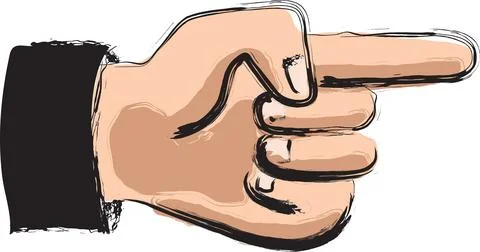 Artistic rough vector illustration of a hand with pointing finger Stock Illustration