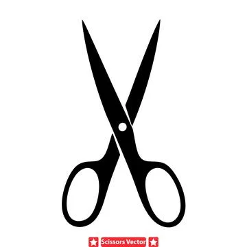 Artistic Scissors Silhouette Pack  Creative Cutting Instruments for Art Pro.. Stock Illustration