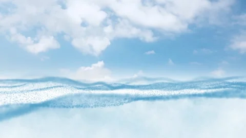 Artistic sea waves with sunny cloudscape time lapse Stock Footage 319888054