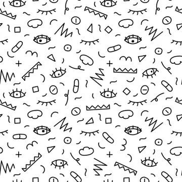 Artistic seamless hand drawn pattern. 库存插图