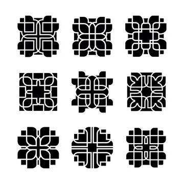 Artistic Shape Design Element Set Stock Illustration