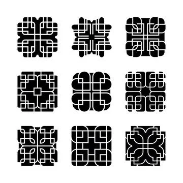 Artistic Shape Element Vector Set Stock Illustration