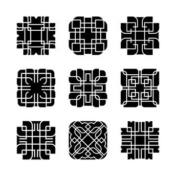 Artistic Shape Ornament Vector Set Stock Illustration