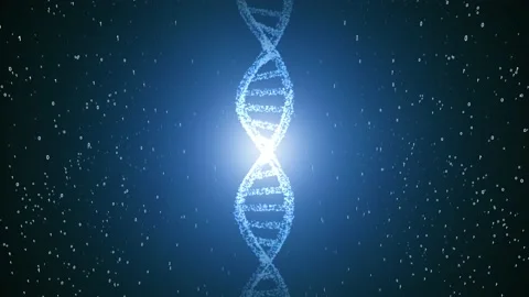 Artistic shining dna structure rotation background Stock Footage 131276926