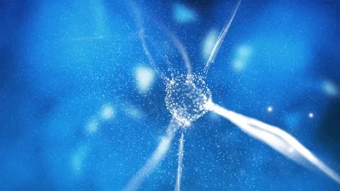 Artistic shiny nerve cell in the brain animation Stock Footage 337659576