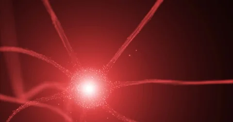 Artistic shiny red Neuron cell animation background Stock Footage 119474052