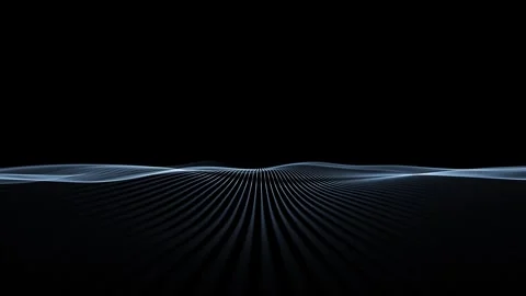 Artistic slow motion wave lines looping on clean black background Stock Footage 340585083