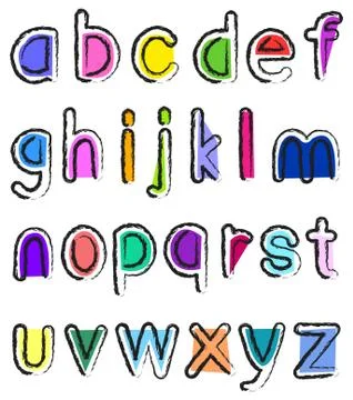 Artistic small alphabet Stock Illustration