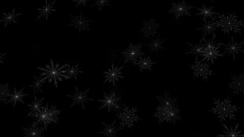 Artistic snowflakes falling on black looped background Stock Footage 337962995