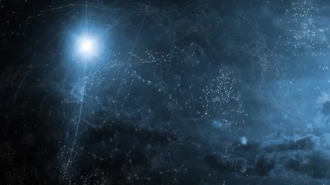 Artistic space with artificial planet and sun animation Stock Footage 322133018