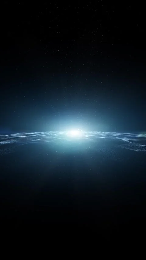 Artistic space travel with waves and stars loop animation Stock Footage 345327725