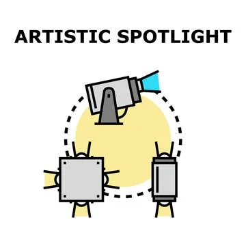 Artistic spotlight concept highlighting creative endeavor Stock Illustration