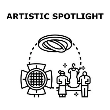Artistic spotlight concept showcasing creative performance talent Stock Illustration
