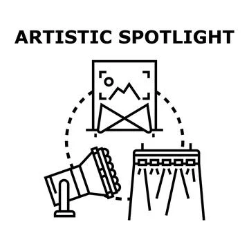 Artistic spotlight illuminating creative image black design Stock Illustration