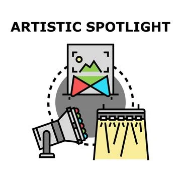 Artistic spotlight illuminating creative image color design Illustrazione stock