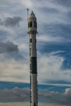 Artistic Statue of Rocket Launch Tower Stock Photos