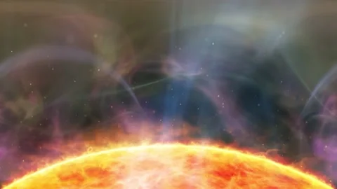 Artistic sun with plasma rays animation background Stock Footage 147411510