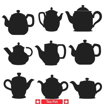 Artistic Tea Pot Vector Collection  Craft Your Perfect Designs Stock Illustration